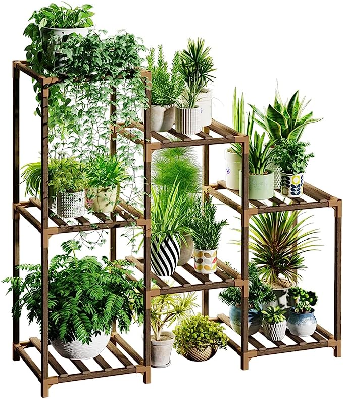 Bamworld Plant Stand and Tiered Plant Shelf for Multiple Plants